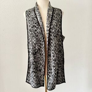 JOHN MARK Sleeveless Drape Collar Front Open Vest Flannel Women's Size Medium M